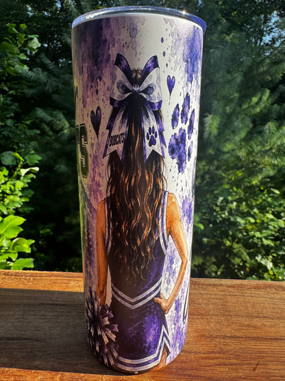 Personalized Cheerleader Tumbler | Custom School Colors, Mascot & Name | Cheer Team Gift