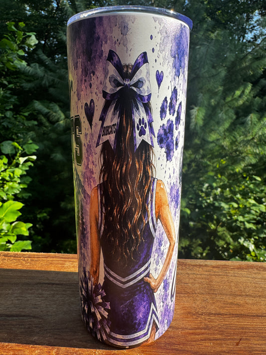 Personalized Cheerleader Tumbler | Custom School Colors, Mascot & Name | Cheer Team Gift