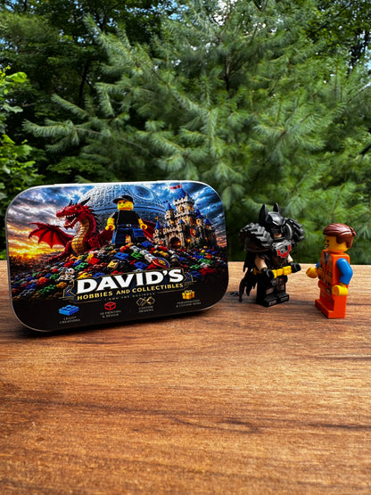 Personalized UV Printed LEGO® Minifigure Pocket Case | Metal Storage Tin