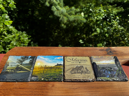 Custom Slate Coasters—Personalized Drink Coasters for Home and Winery Gifts