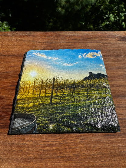 Custom Slate Coasters—Personalized Drink Coasters for Home and Winery Gifts